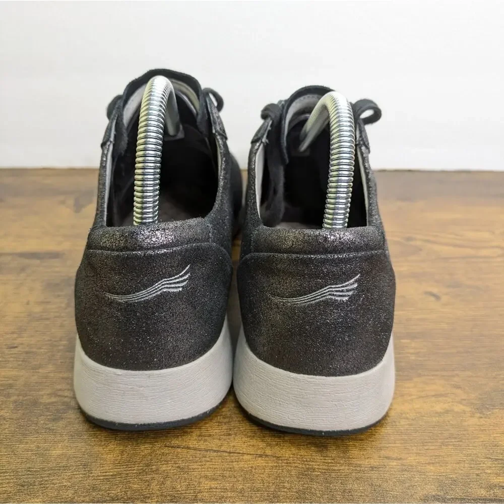 Dansko Christina Sneakers 10.5 11 EU 41 Metallic Pewter Perforated Casual Lace